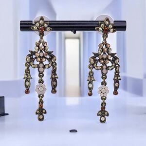 Vintage Victorian Style Floral Chandelier Earrings